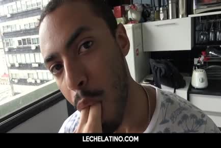 Hot Latin guy eager to suck and fuck uncut cock for cash-LECHELATINO.COM